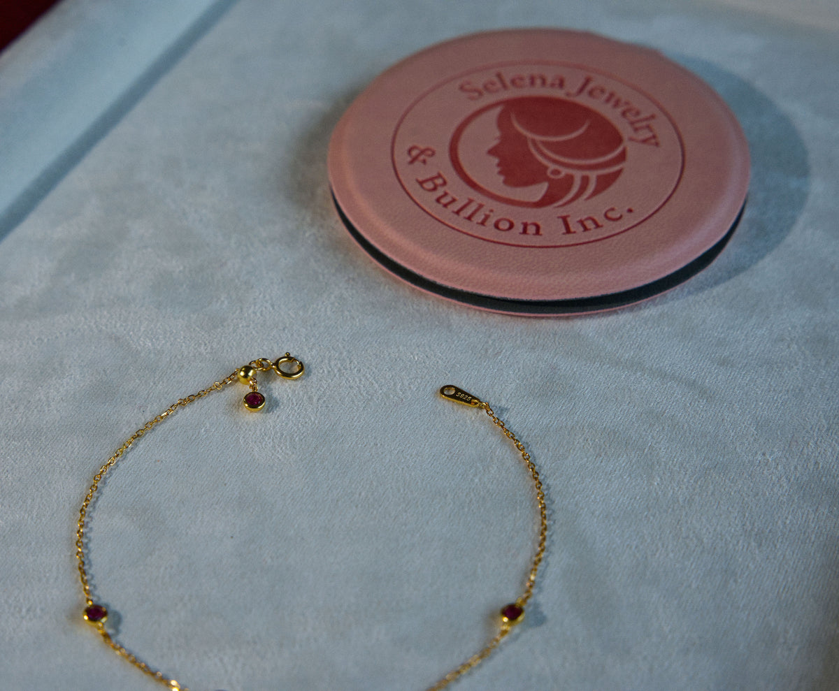 Selena Jewelry Bullion - Trianon Ruby Tone Chain Bracelet