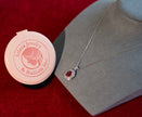 Selena Jewelry Bullion - Marly 2cts Lab Grown Ruby Oval Wheat Halo Pendant Necklace