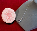 Selena Jewelry Bullion - Neuschwanstein 2cts Lab Grown Royal Blue Sapphire Oval Halo Pendant Necklace