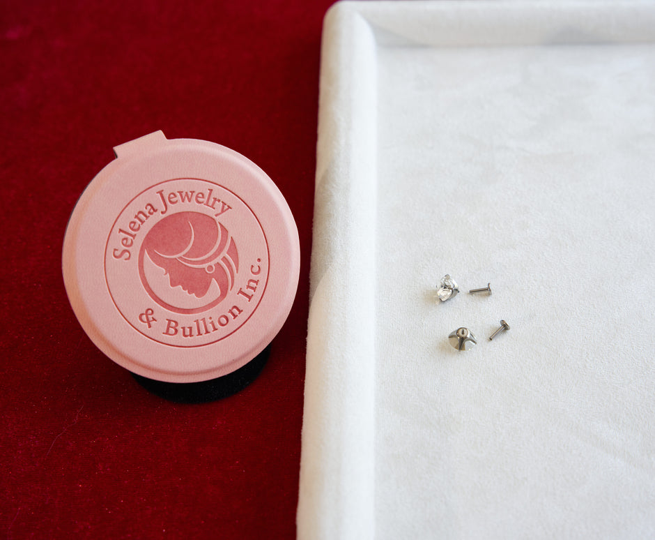Selena Jewelry Bullion - Dewdrop Sports Series 8mm Round Clear Tone Austrian Crystal Titanium Screw‑Back Stud Earrings