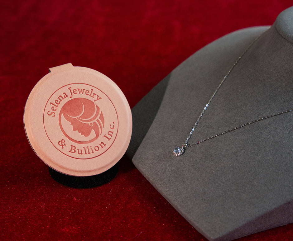 Selena Jewelry Bullion - Chambord Aquamarine Tone Pendant Necklace