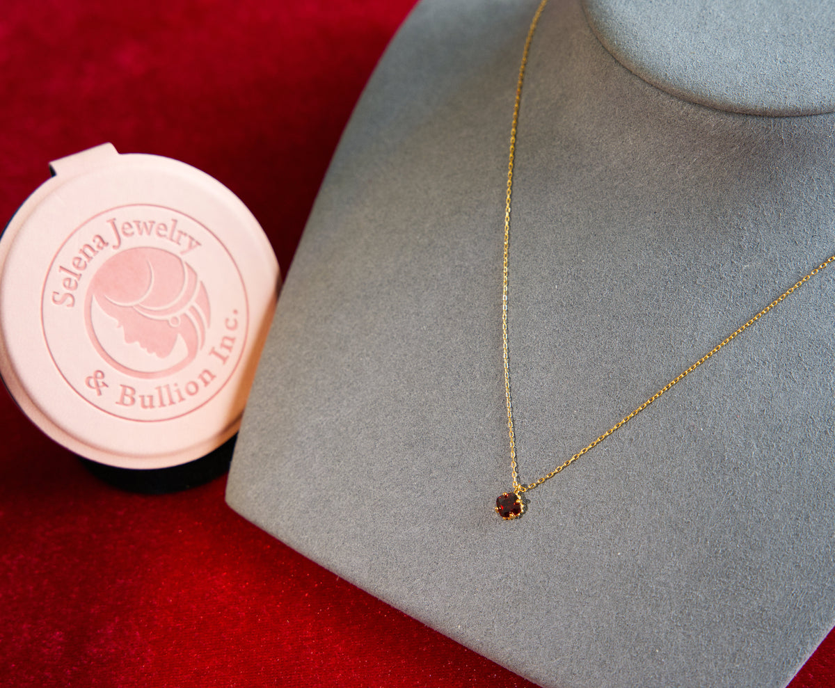 Selena Jewelry Bullion - Chambord Garnet Tone Pendant Necklace