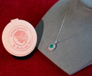 Selena Jewelry Bullion - Marly 2ct Lab Grown Neon Paraiba Tourmaline Oval Wheat Halo Pendant Necklace