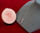 Selena Jewelry Bullion - Fontainebleau 3cts Lab Grown Ruby Pear Sunburst Halo Pendant Necklace
