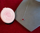 Selena Jewelry Bullion - Chambord 2 Carats Lab Grown Ruby Round Milgrain Pendant Necklace