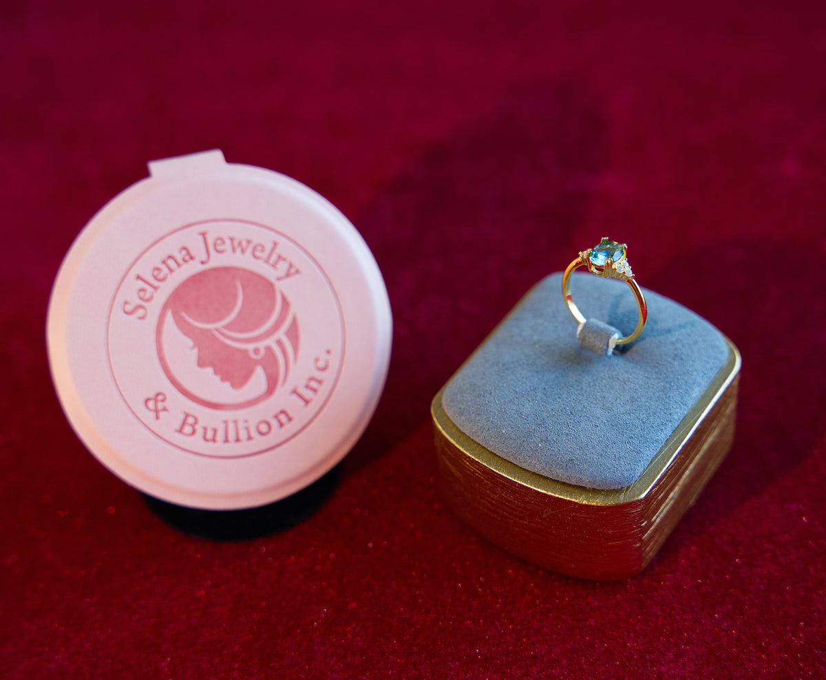 Selena Jewelry Bullion - Chambord London Blue Tone Oval Vintage Ring