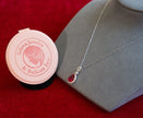 Selena Jewelry Bullion - Chambord 3.42ct Lab Grown Ruby Pear Double Halo Pendant Necklace