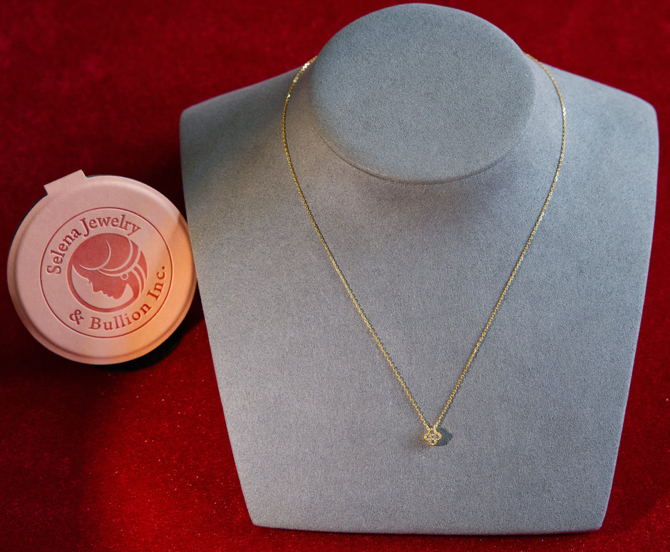 Selena Jewelry Bullion - Trianon Clear Tone Mini Clover Necklace