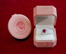 Selena Jewelry Bullion - Hofburg 5cts Lab Grown Ruby Oval Floral Bloom Halo Ring