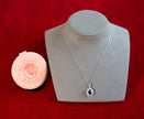 Selena Jewelry Bullion - Fontainebleau 2cts Lab Grown Royal Blue Sapphire Oval Sunburst Halo Pendant Necklace
