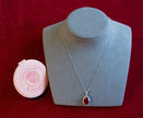 Selena Jewelry Bullion - Chambord 8 Carats Lab Grown Ruby Oval Milgrain Halo Pendant Necklace