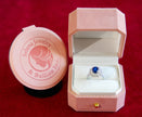 Selena Jewelry Bullion - Compiegne 2 carats Lab Grown Royal Blue Sapphire Double Halo Ring