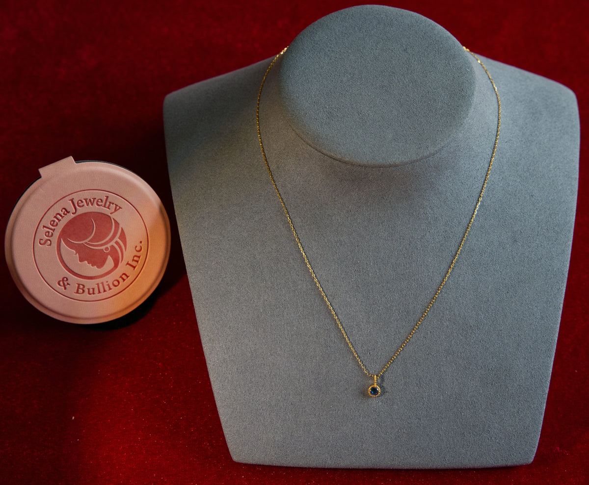 Selena Jewelry Bullion - Linderhof Aquamarine Tone Pendant Necklace
