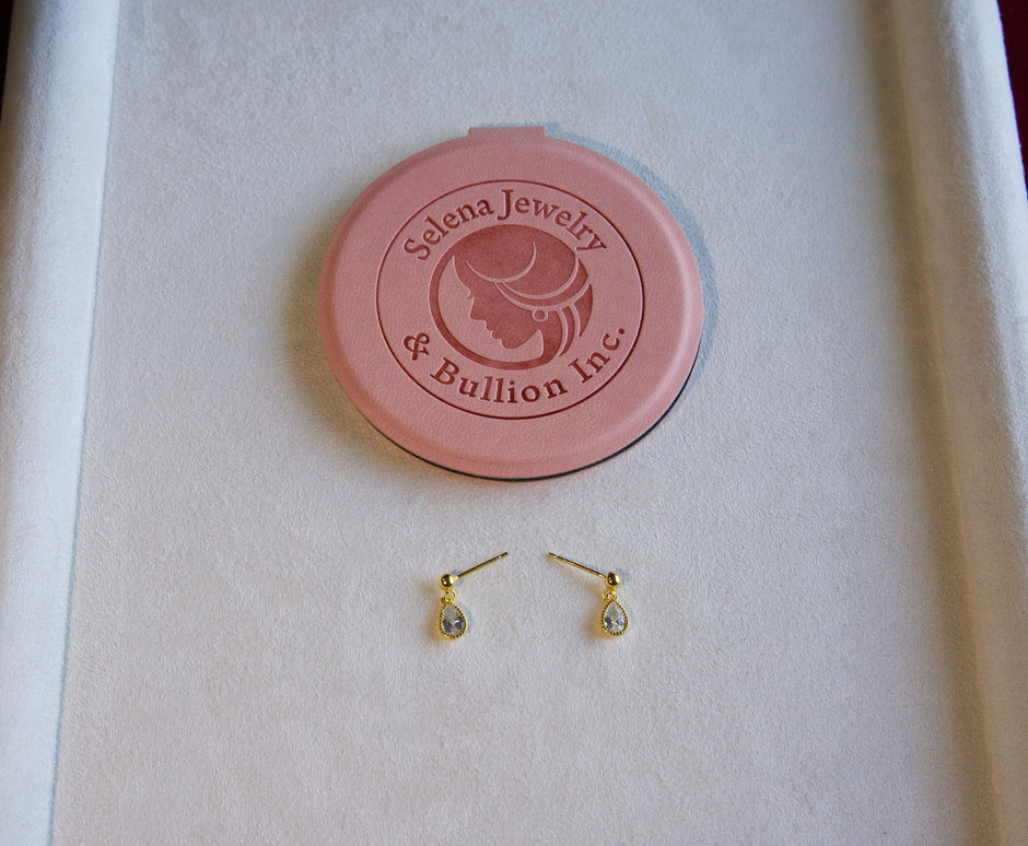 Selena Jewelry Bullion - Hofburg Clear Tone Pear-Shaped Drop Earrings