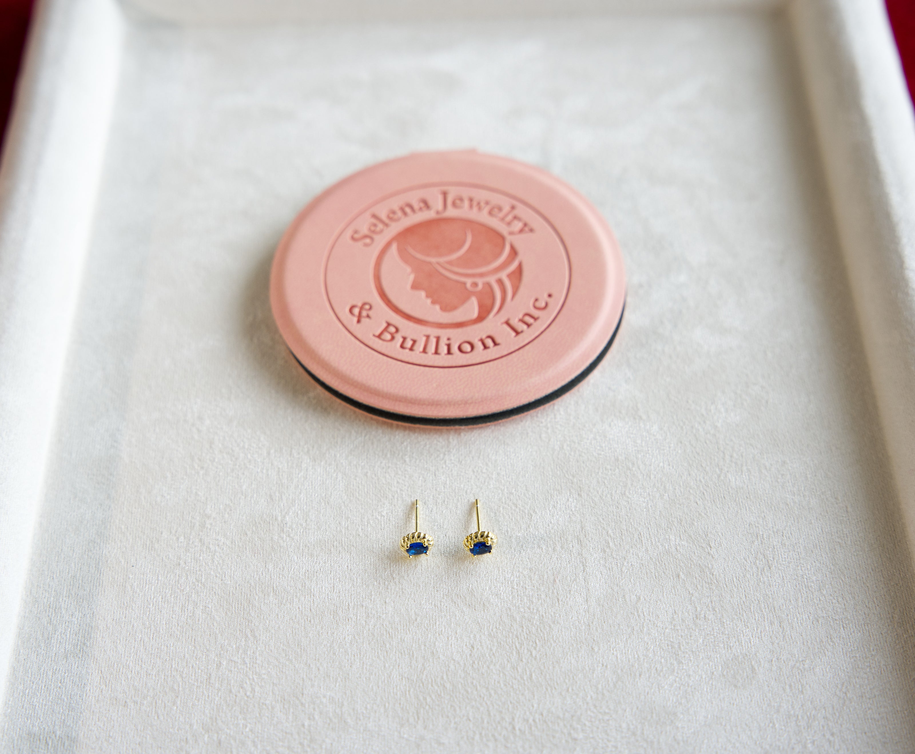 Selena Jewelry Bullion - Chambord Sapphire Tone Vintage Twist Stud Earrings