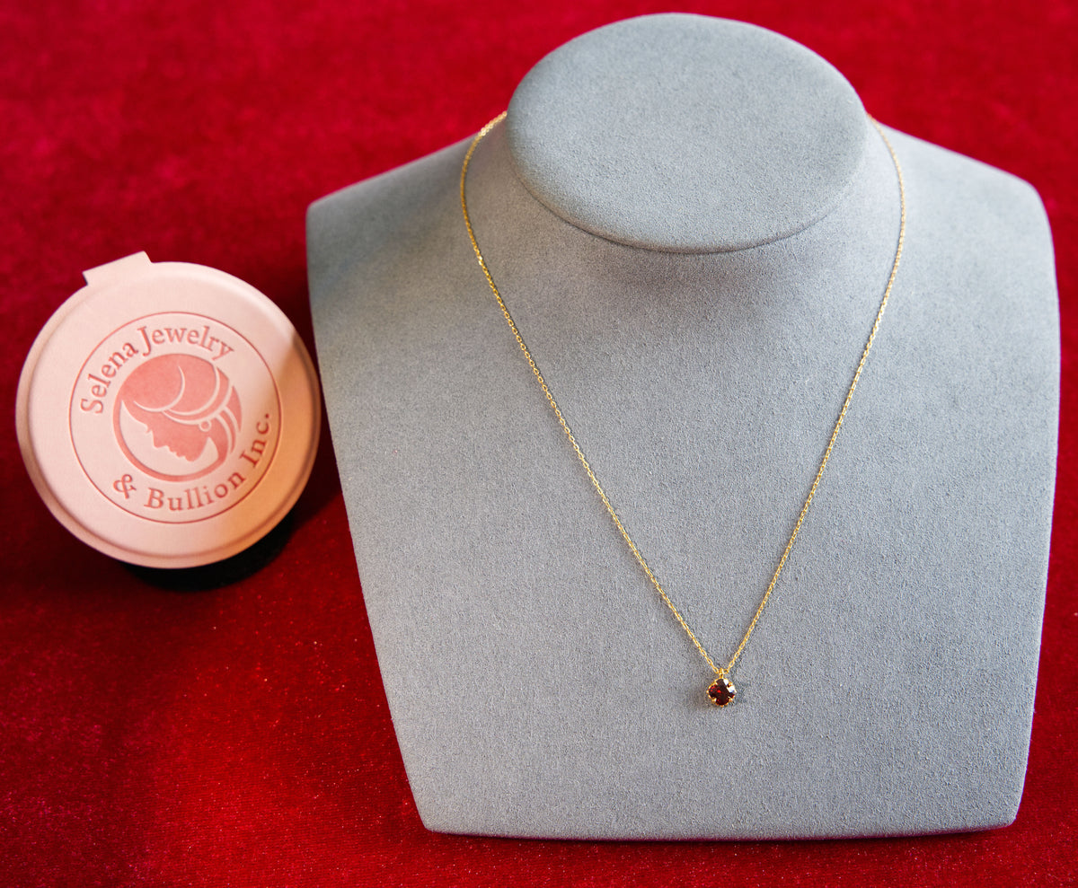 Selena Jewelry Bullion - Chambord Garnet Tone Pendant Necklace