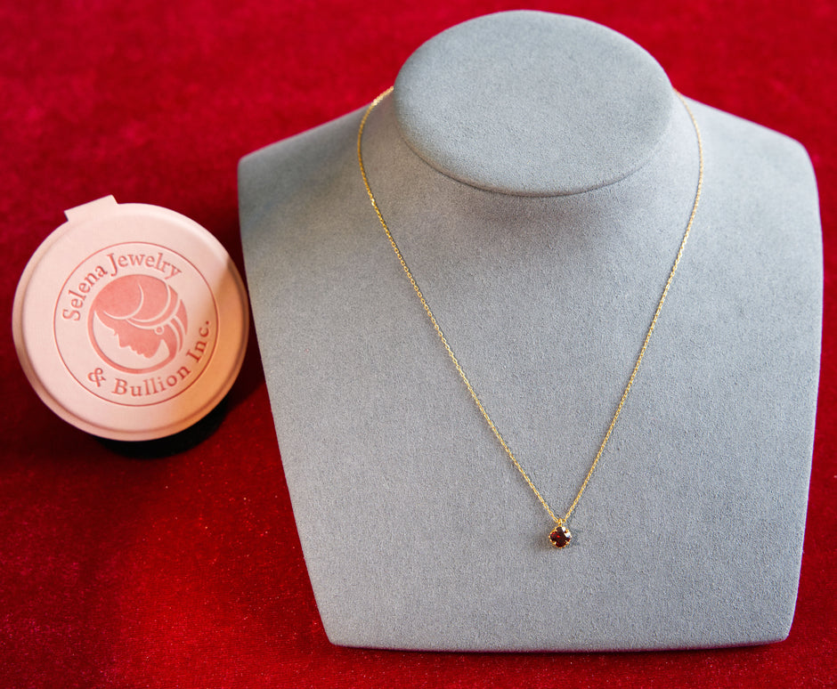 Selena Jewelry Bullion - Chambord Garnet Tone Pendant Necklace