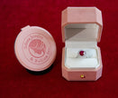 Selena Jewelry Bullion - Linderhof 3cts Lab Grown Ruby Oval Sunburst Halo Ring