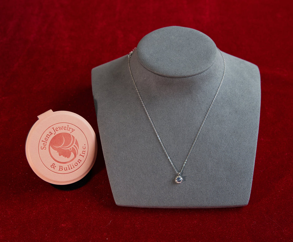 Selena Jewelry Bullion - Chambord Aquamarine Tone Pendant Necklace