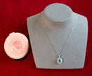 Selena Jewelry Bullion - Marly 2ct Lab Grown Neon Paraiba Tourmaline Oval Wheat Halo Pendant Necklace