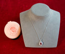 Selena Jewelry Bullion - Marly 2cts Lab Grown Ruby Oval Wheat Halo Pendant Necklace