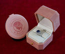 Selena Jewelry Bullion - Versailles 2cts Oval Lab Grown Royal Blue Sapphire Double Floral Halo Ring