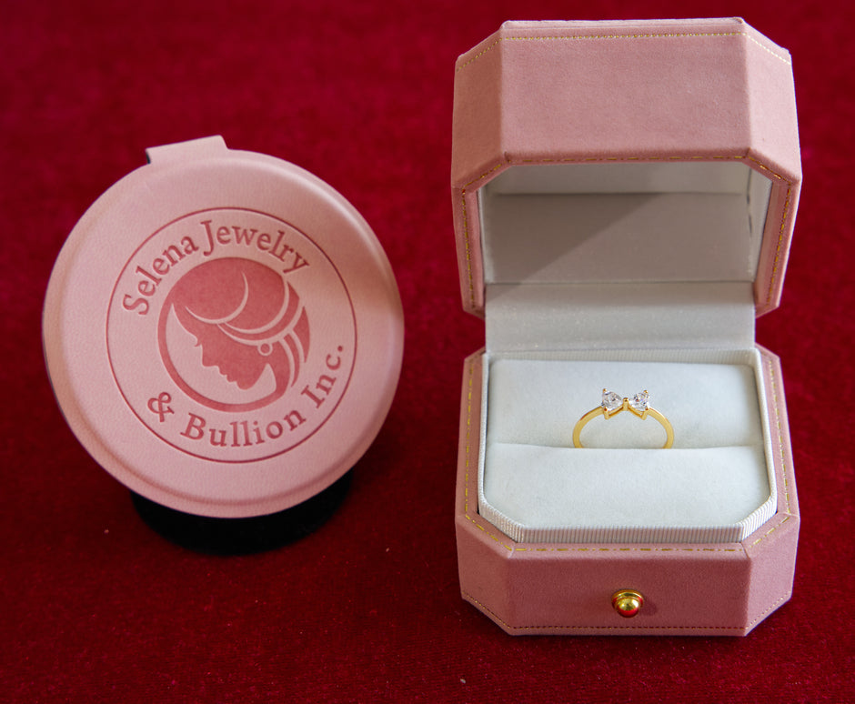 Selena Jewelry Bullion - Bourgogne Heart Butterfly Clear Tone Ring