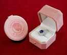 Selena Jewelry Bullion - Hofburg 5cts Lab Grown Royal Blue Sapphire Oval Floral Bloom Halo Ring