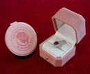 Selena Jewelry Bullion - Linderhof 3cts Lab Grown Ruby Oval Sunburst Halo Ring