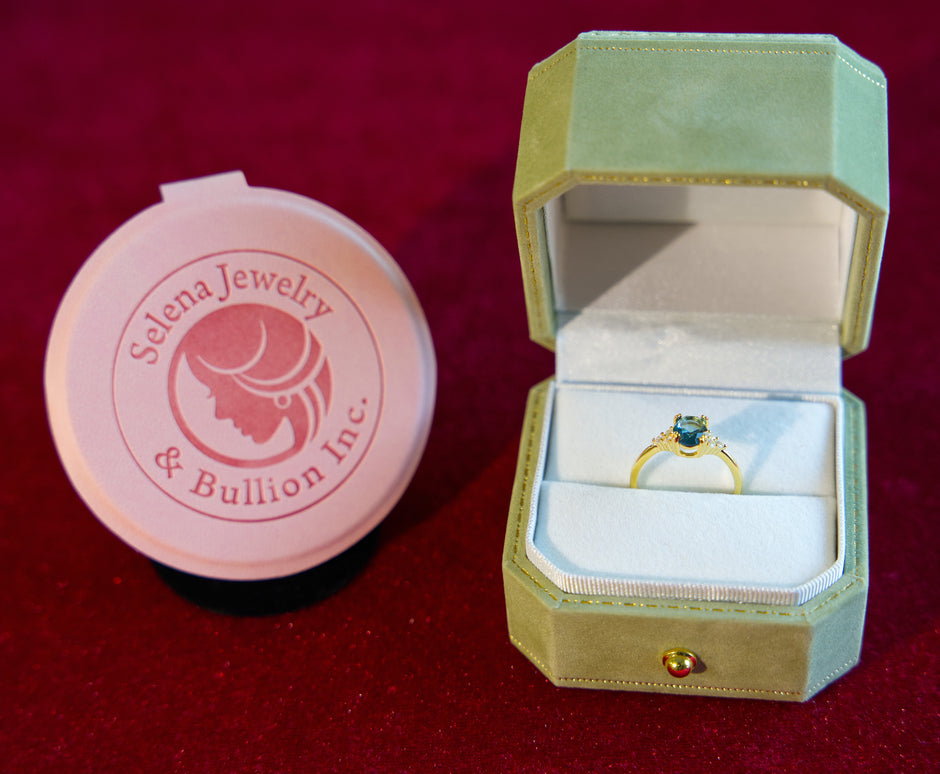 Selena Jewelry Bullion - Chambord London Blue Tone Oval Vintage Ring