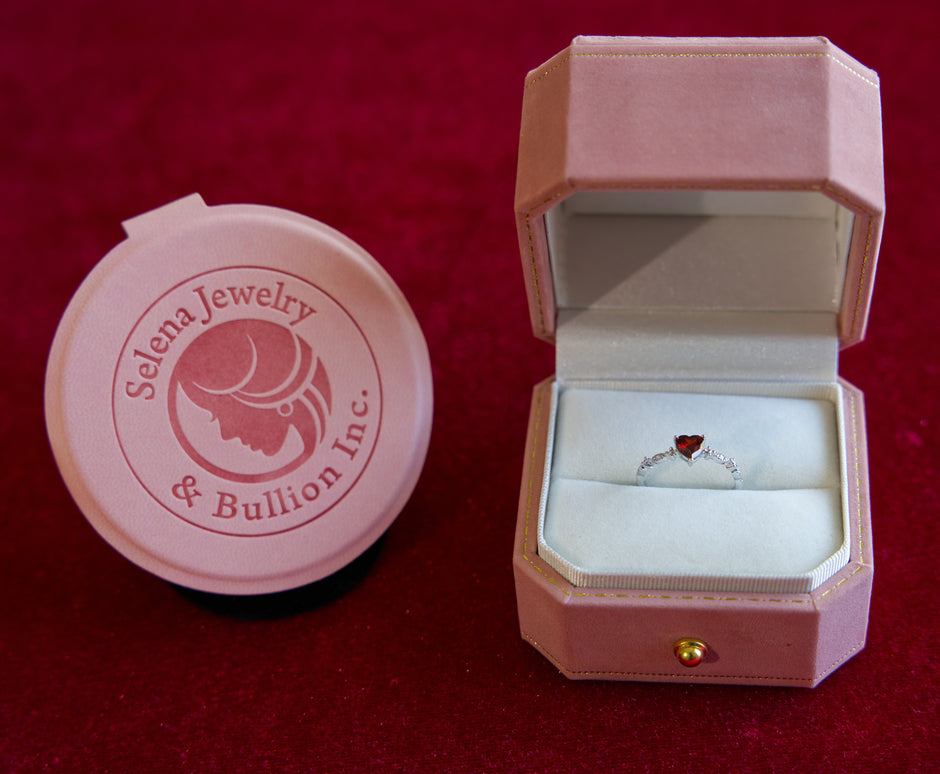 Selena Jewelry Bullion - Bourgogne Ruby Tone Vintage Heart  Open Ring