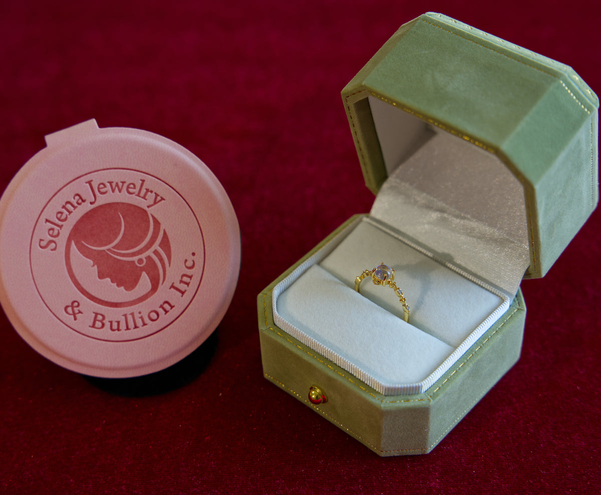 Selena Jewelry Bullion - Neuschwanstein Moonstone Tone Vintage Adjustable Ring