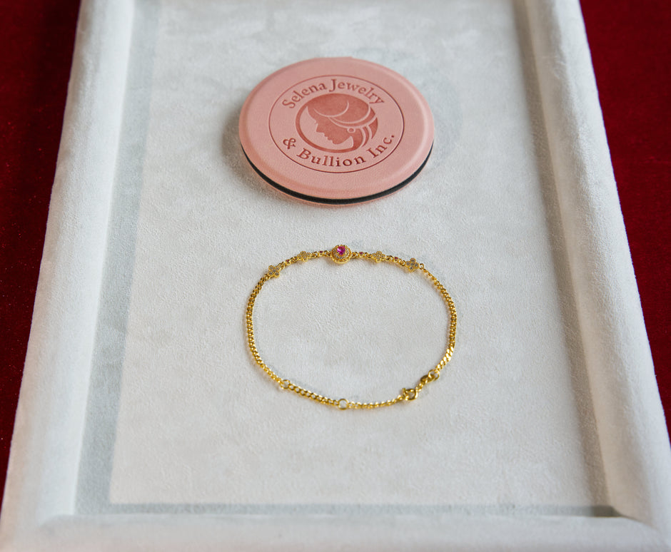 Selena Jewelry Bullion - Versailles Ruby Tone Royal Vintage Chain Bracelet