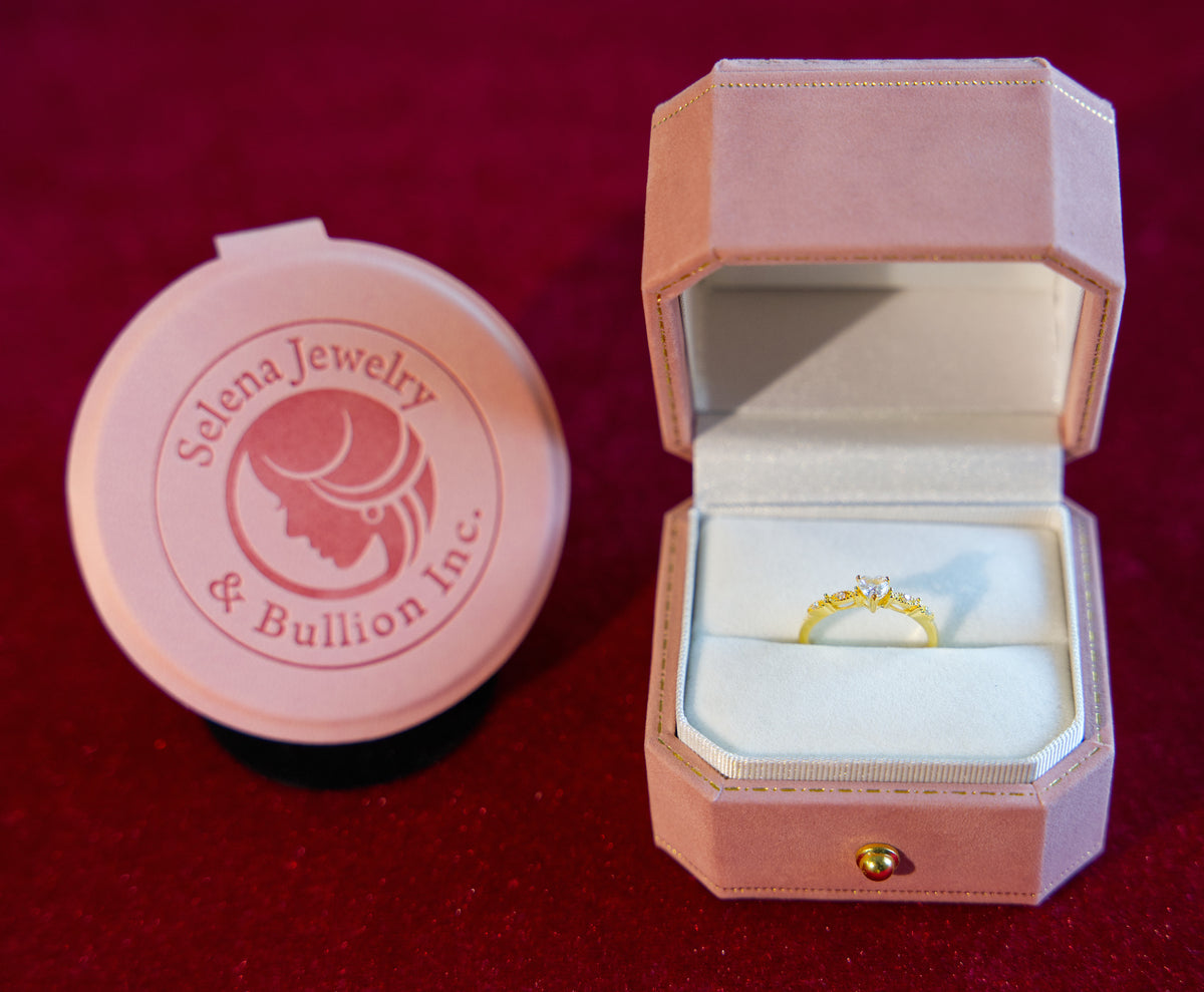 Selena Jewelry Bullion - Bourgogne Clear Tone Heart Vintage Ring