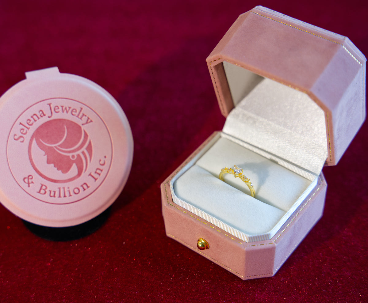 Selena Jewelry Bullion - Bourgogne Clear Tone Heart Vintage Ring